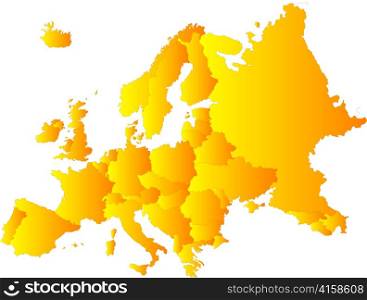 Europe vector color map illustration
