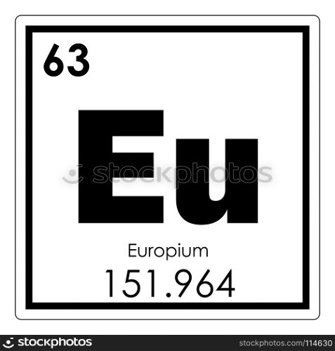 Europium chemical element periodic table science symbol