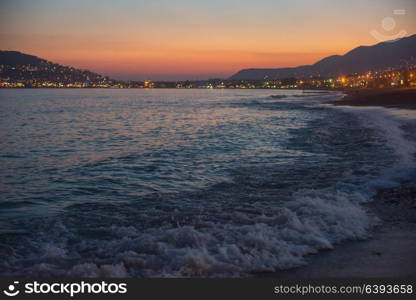 Evening at Alanya coast. Evening at Alanya coast, Turkey