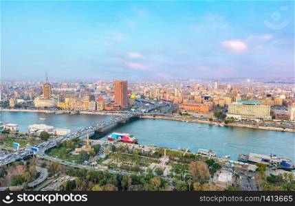 Evening in Cairo, view from above. Egypt. Evening in Cairo