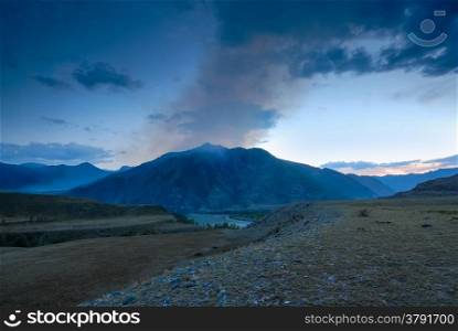 evening landscape of the Altai Mountains, Russia