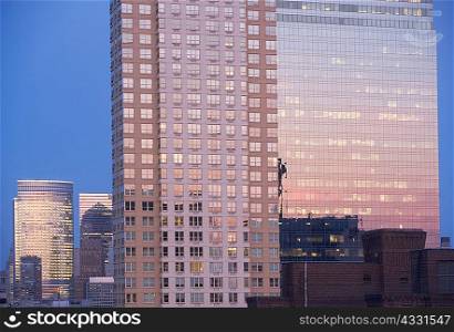 Evening light on skyscrapers, New York City, USA