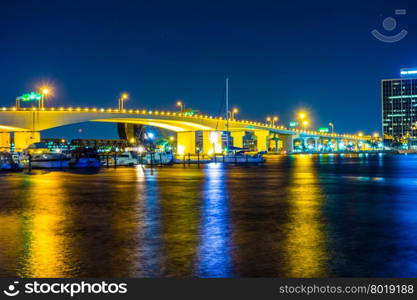 evening on St John&rsquo;s River and Jacksonville Florida skyline