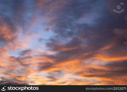 Evening sky with pastel-colored clouds