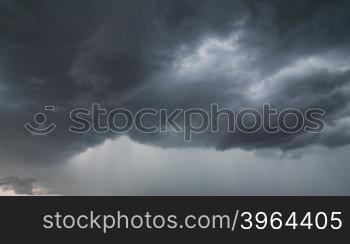 Evening storm and dramatic sky and clouds