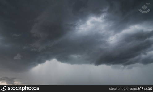 Evening storm and dramatic sky and clouds