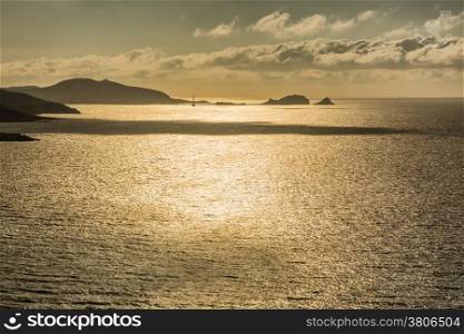 Evening sunshine over Ile Rousse in the Balagne region of northern Corsica