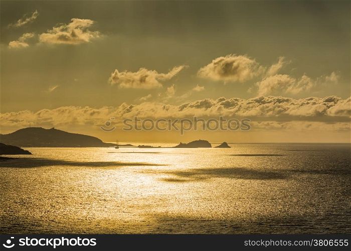 Evening sunshine over Ile Rousse in the Balagne region of northern Corsica