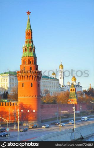 Evening view of Moscow Kremlin, Russia