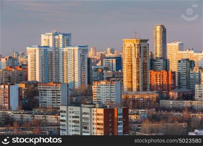 evening view of Yekaterinburg, Russia