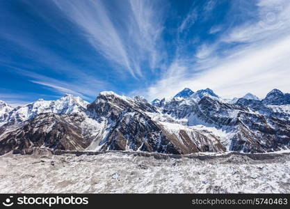 Everest, Nuptse and Lhotse landscape, Himalaya, Nepal