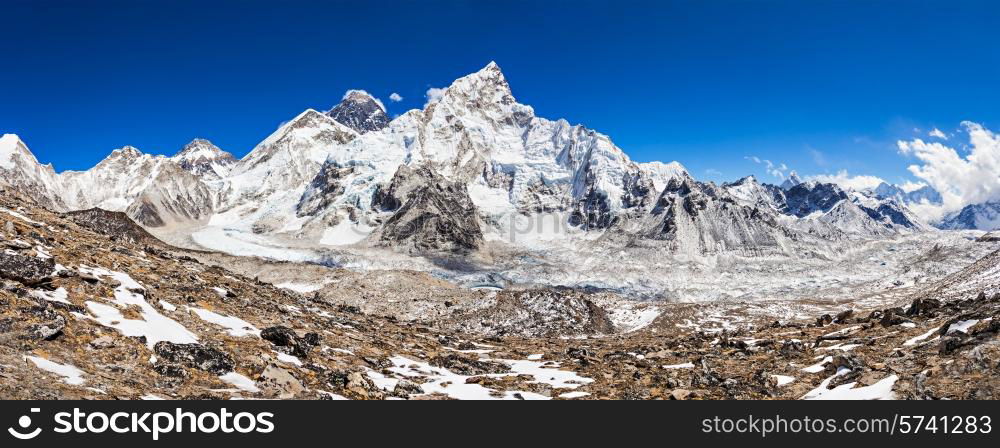 Everest, Nuptse and Lhotse landscape, Himalaya, Nepal