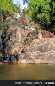 Evergreen forest waterfall in Chanthaburi, Thailand