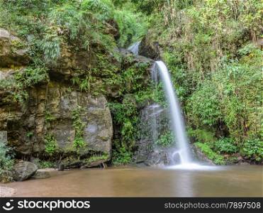 Evergreen forest waterfall on Doi Suthep mountain in Chiang Mai, Thailand