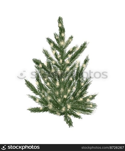 Evergreen pine tree in rustic pot with christmas lights,pine cone, firry. Watercolor illustration. Farmhouse Christmas tree isolated on the white background.. Evergreen pine tree in rustic pot with christmas lights,pine cone, firry. Watercolor illustration. Farmhouse Christmas tree isolated on the white background