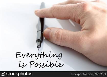 Everything is possible text concept isolated over white background
