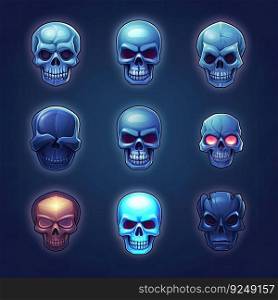 evil skull death game ai generated. symbol anatomy, scary background, pirate danger evil skull death game illustration. evil skull death game ai generated