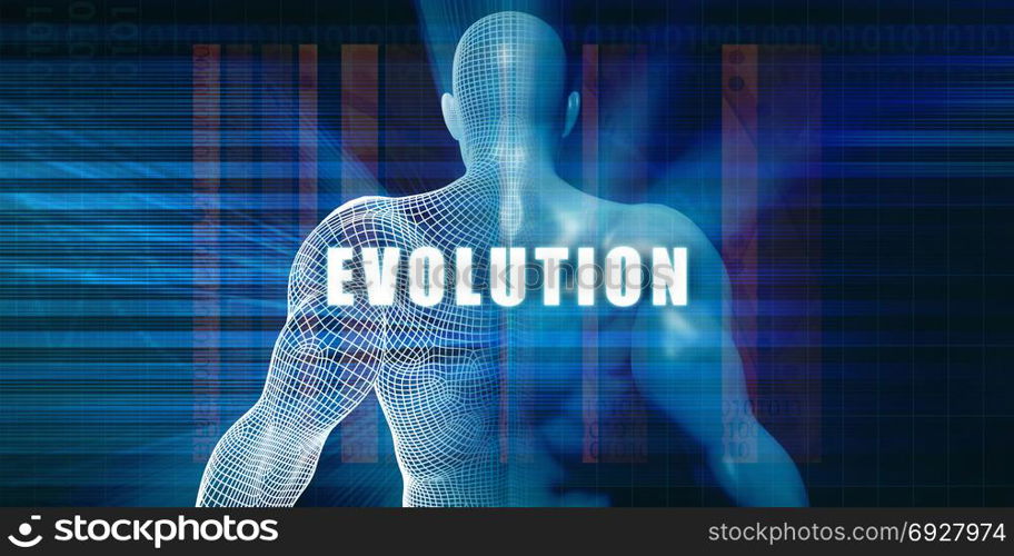 Evolution as a Futuristic Concept Abstract Background. Evolution