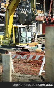 Excavator on construction site