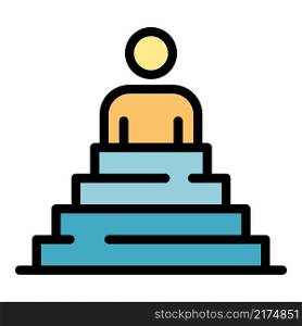 Excellence podium icon. Outline excellence podium vector icon color flat isolated. Excellence podium icon color outline vector
