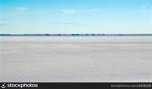 excellent image of a dried salt lake in the desert
