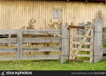 excellent image of an old farm gate