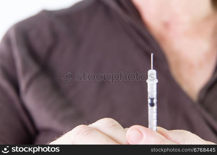 Excess insulin squirted out of syringe