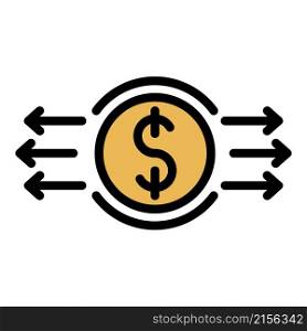 Exchange rates icon. Outline exchange rates vector icon color flat isolated. Exchange rates icon color outline vector