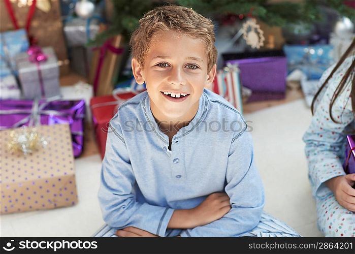 Excited Boy at Christmas
