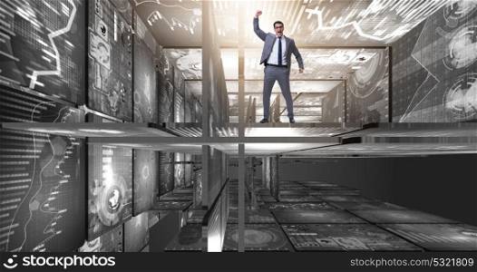 Excited businessman in business concept