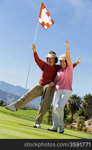 Excited Women on Putting Green