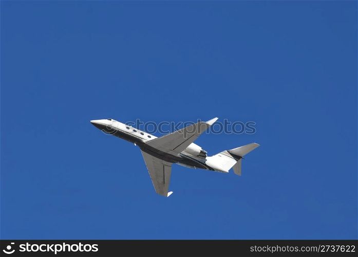 Executive jet aircraft in flight