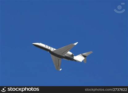 Executive jet aircraft in flight