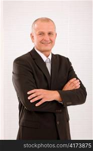 Executive successful mature businessman wear suit and tie professional portrait