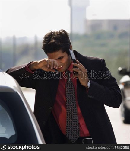 Executive talking on the mobile phone