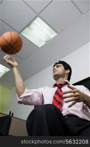 Executive with a basketball