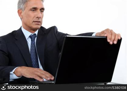 executive with computer