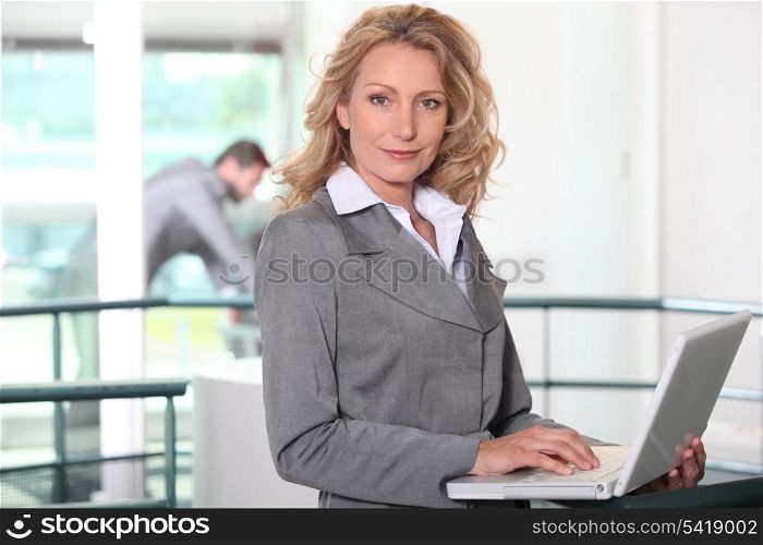 Executive with computer