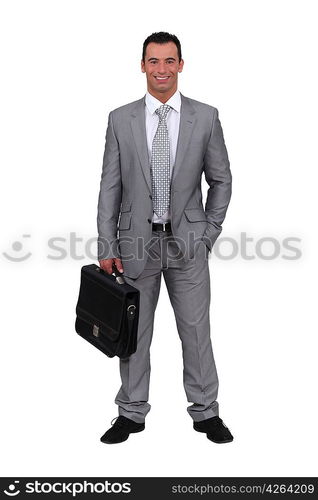 Executive with his briefcase