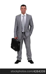 Executive with his briefcase
