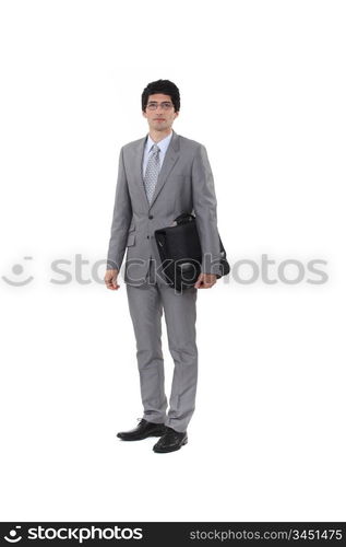 Executive with portfolio under his arm