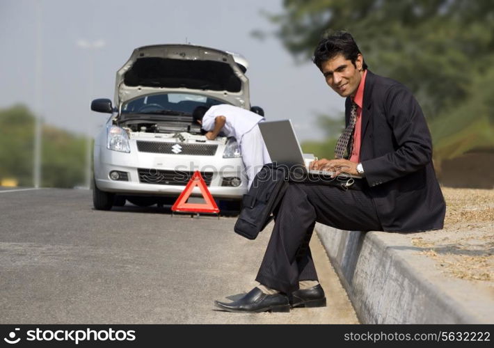 Executive working on a laptop