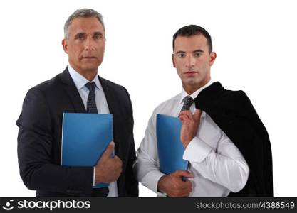 Executives with folders