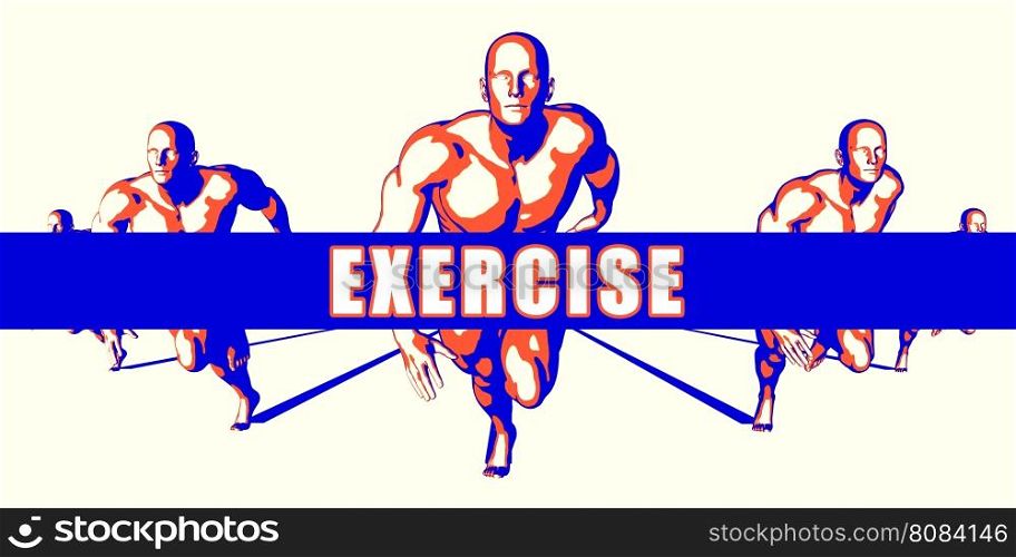 Exercise as a Competition Concept Illustration Art. Exercise