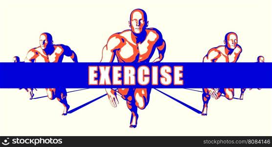 Exercise as a Competition Concept Illustration Art. Exercise