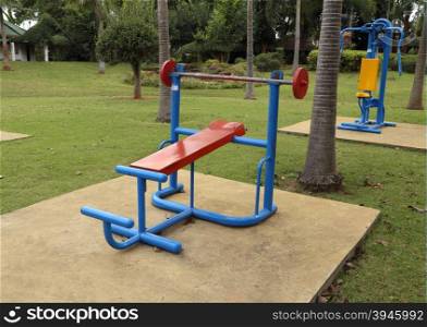 exercise equipment in the public park