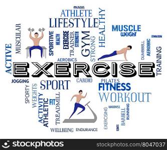 Exercise Fitness Showing Physical Activity And Exercising