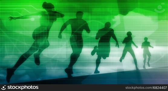 Exercise Technology for Running and Jogging as Illustration. Online Background