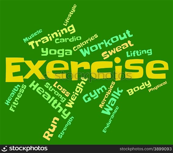 Exercise Words Representing Physical Activity And Text