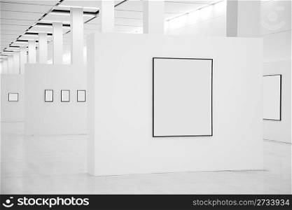 Exhibition hall with frames